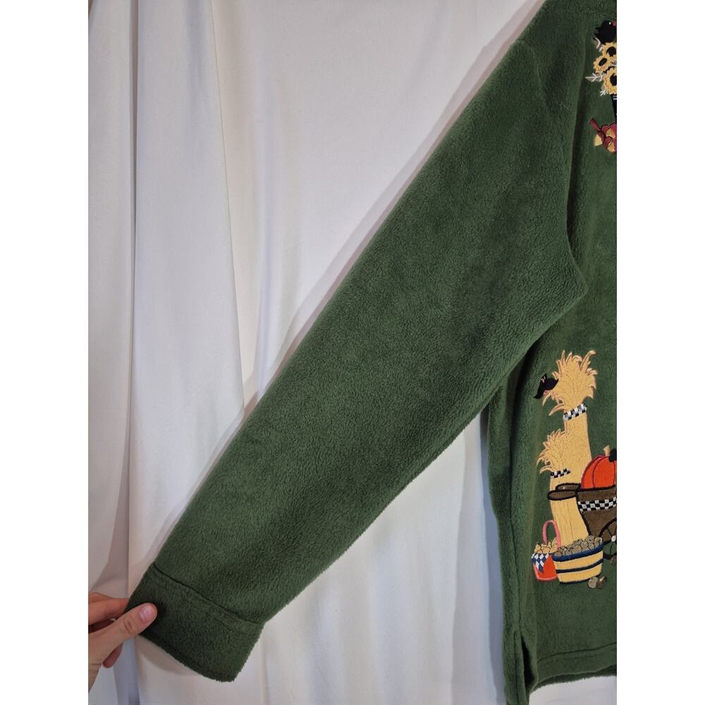 Quacker Factory Green Fall Harvest Jacket Large Top - Picture 6 of 10